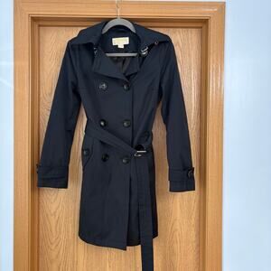 MICHAEL Michael Kors Classic Double-Breasted Trench Coat – Black – Size XS